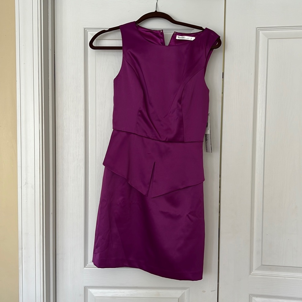 Kensie purple peplum cocktail short dress